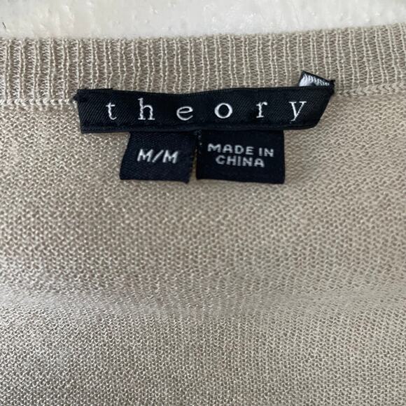 Theory Beige 100% Cashmere V Neck Sweater size M - Picture 2 of 9